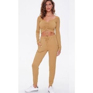 Forever 21 knit crop and pant set